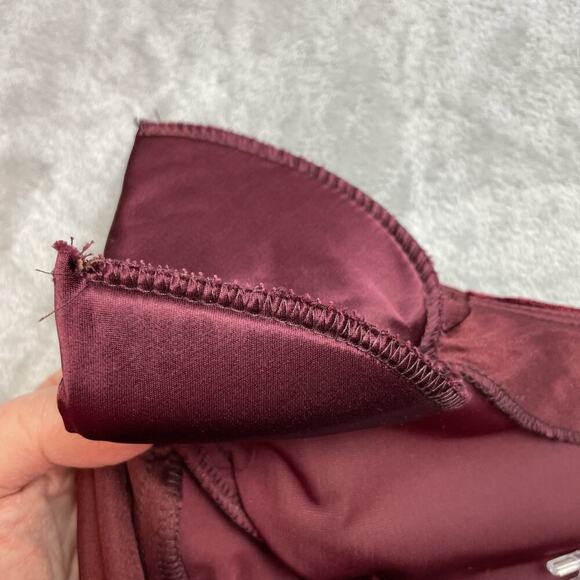 Vtg‎ Rabbit Rabbit Rabbit Designs Formal Outfit Womens 10P Burgundy Velvet Satin - Picture 7 of 12